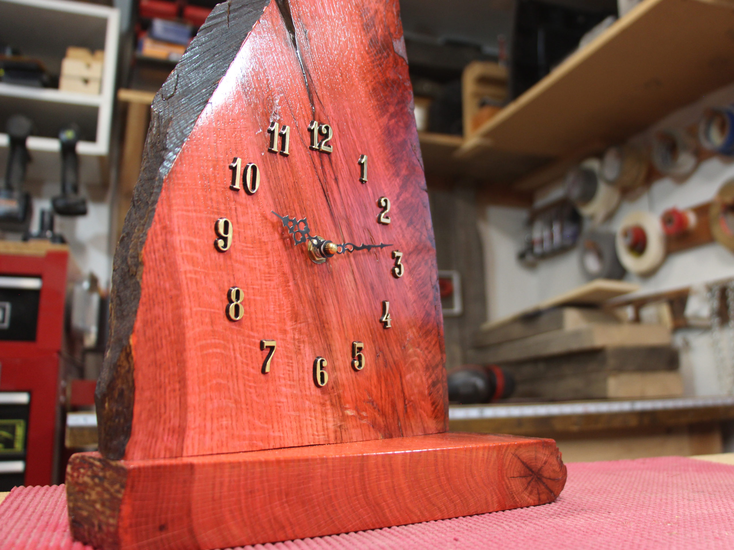 Home Built Workshop Oak Slab Clock