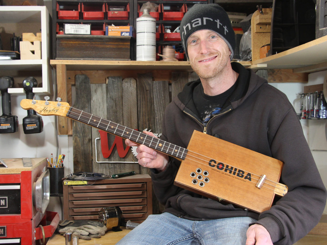 Cigar Box Guitar Part 2, Home Built Workshop