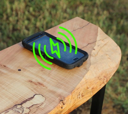 Maple Slab Hall Table with Hidden Wireless Charging