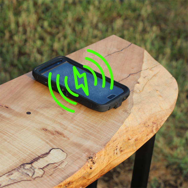 Maple Slab Hall Table with Hidden Wireless Charging
