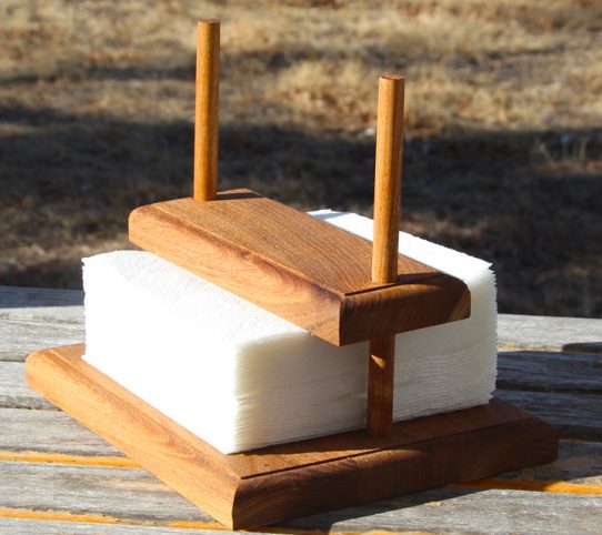 making a DIY wooden napkin holder