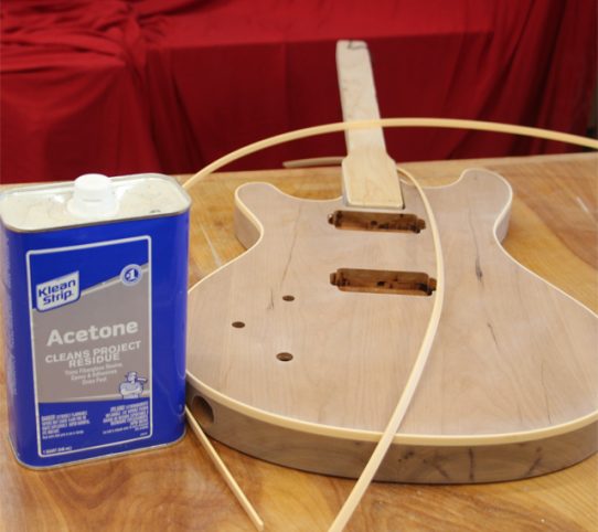 How to install guitar binding using acetone