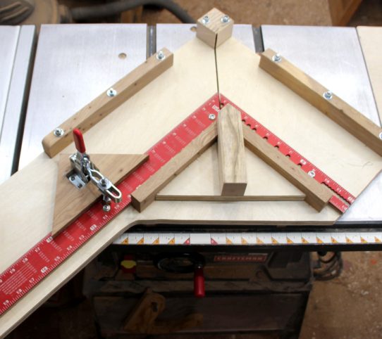 Picture Frame Miter Sled with Adjustable Stop Block