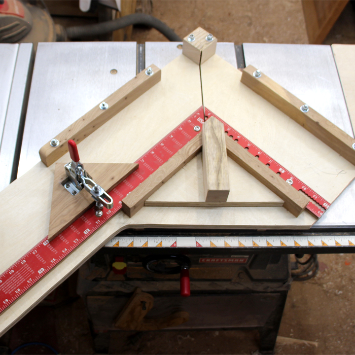 Picture Frame Miter Sled with Adjustable Stop Block