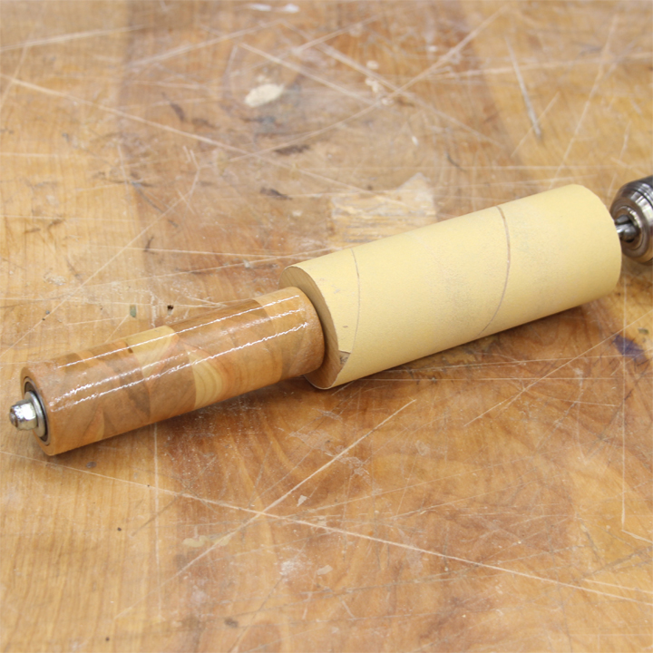 making a homemade rolling pin sander for building guitars