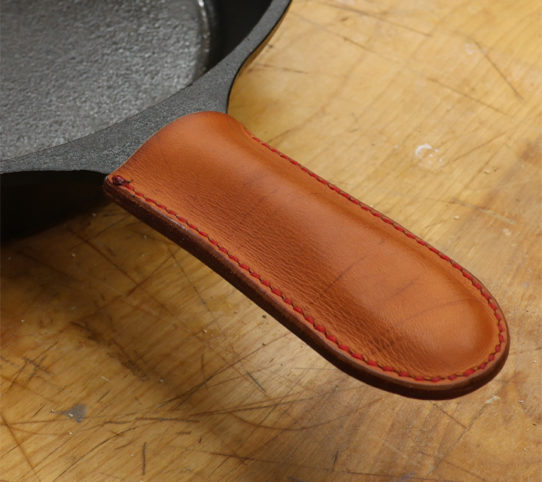 Leather Cover for a cast iron skillet handle
