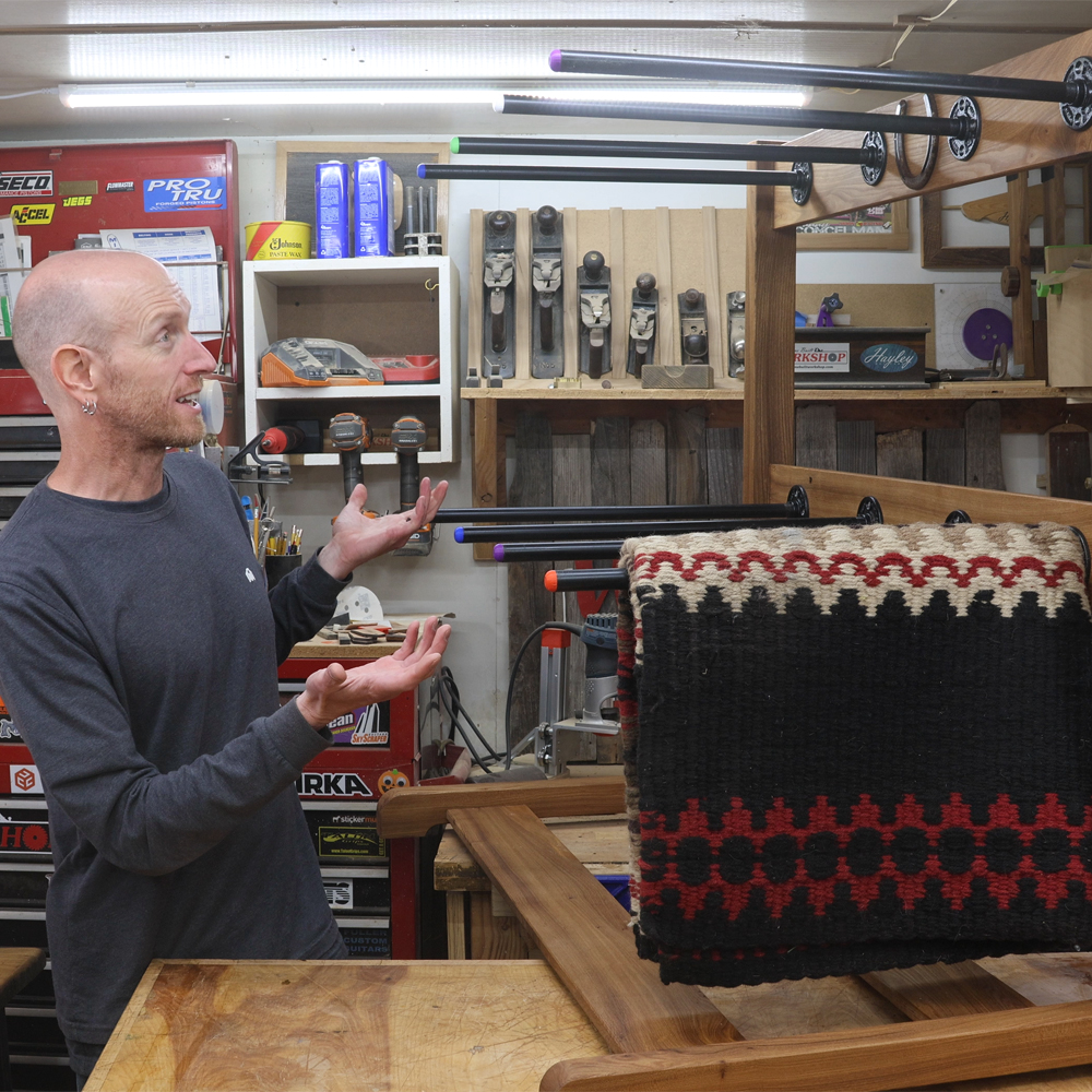 DIY Horse Show Pad and saddle blanket storage rack