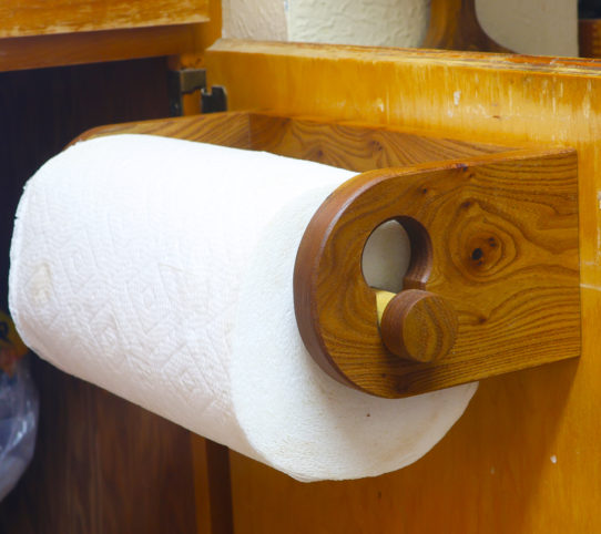 how to make a DIY wooden paper towel holder by Home Built Workshop