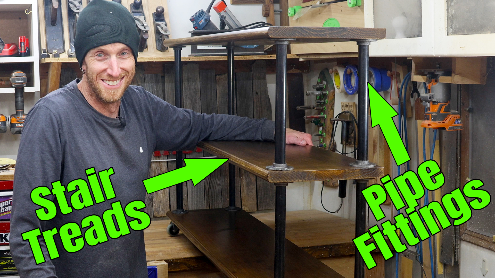 Building an awesome rolling shelf by Home Built Workshop
